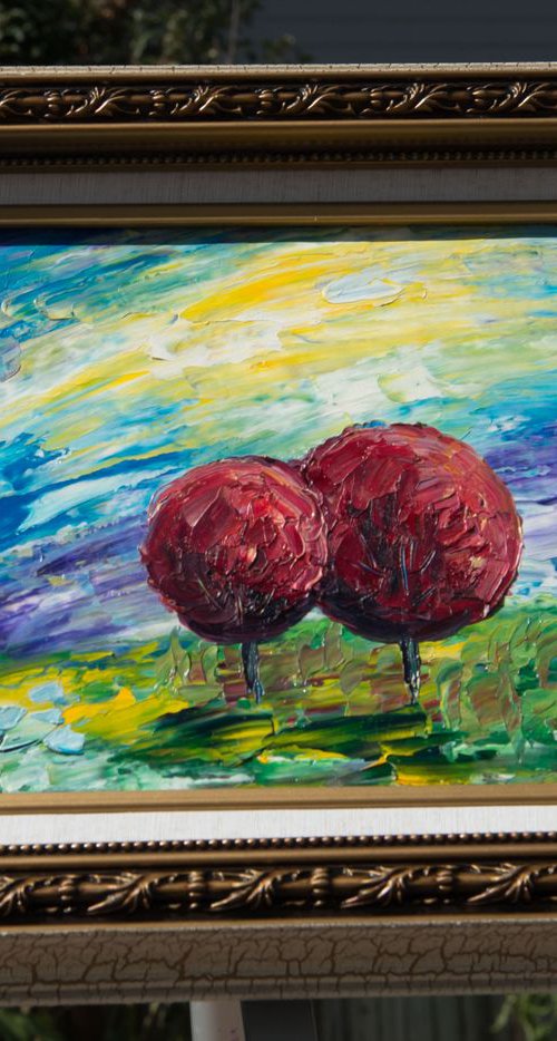 Red Trees by Lena Owens at OLena Art
