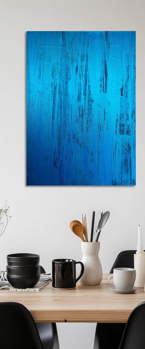 Hand-painted Blue Flow by Exclusive Arts