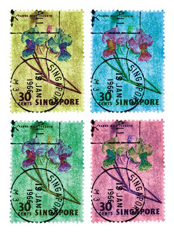 Heidler & Heeps Singapore Stamp Collection '30 Cents Singapore Orchid (Multi-Colour Mosaic) I'