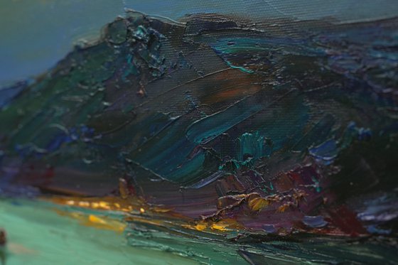 Night space over the bay