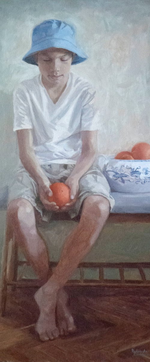 Boy with oranges by Radosveta Zhelyazkova