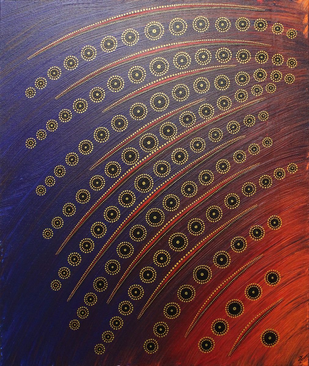 Abstract Acrylic Painting By Jonathan Pradillon, 18 X 22, Bearings, Original Artwork