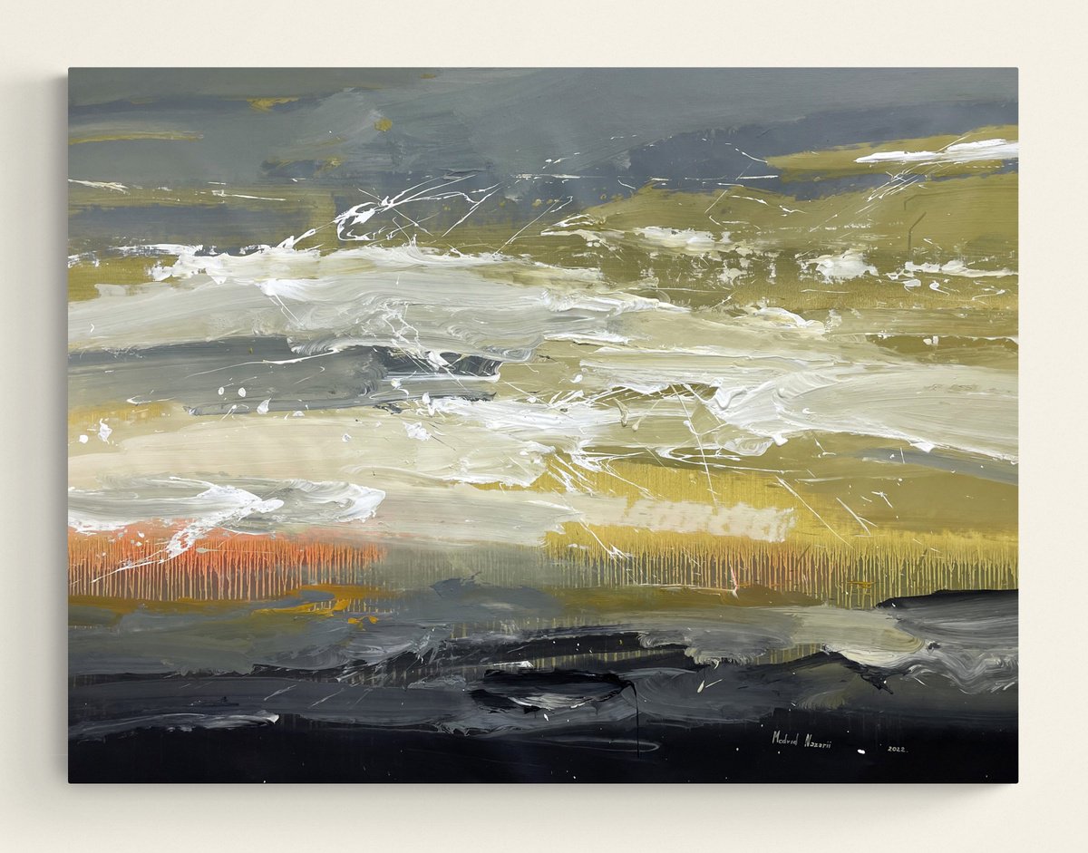 Abstract Acrylic Painting By Nazarii Medvid, 51 X 37", Association 235, Original Artwork