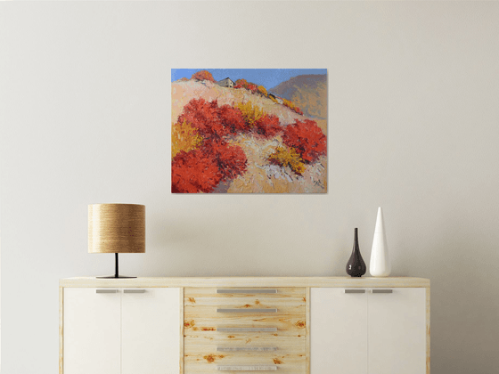 Red Trees, Autumn Landscape