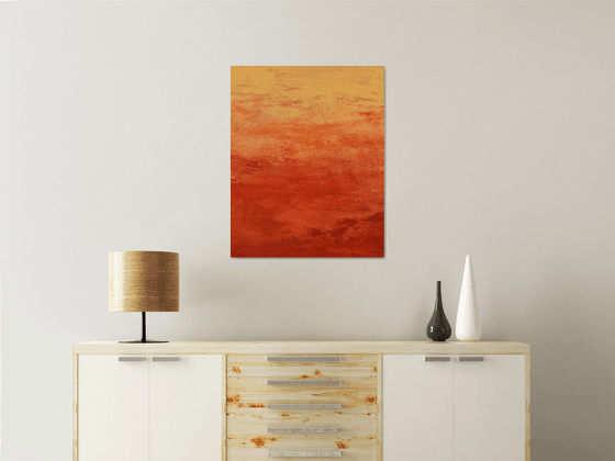 Tangerine Burst - Modern Color Field Abstract