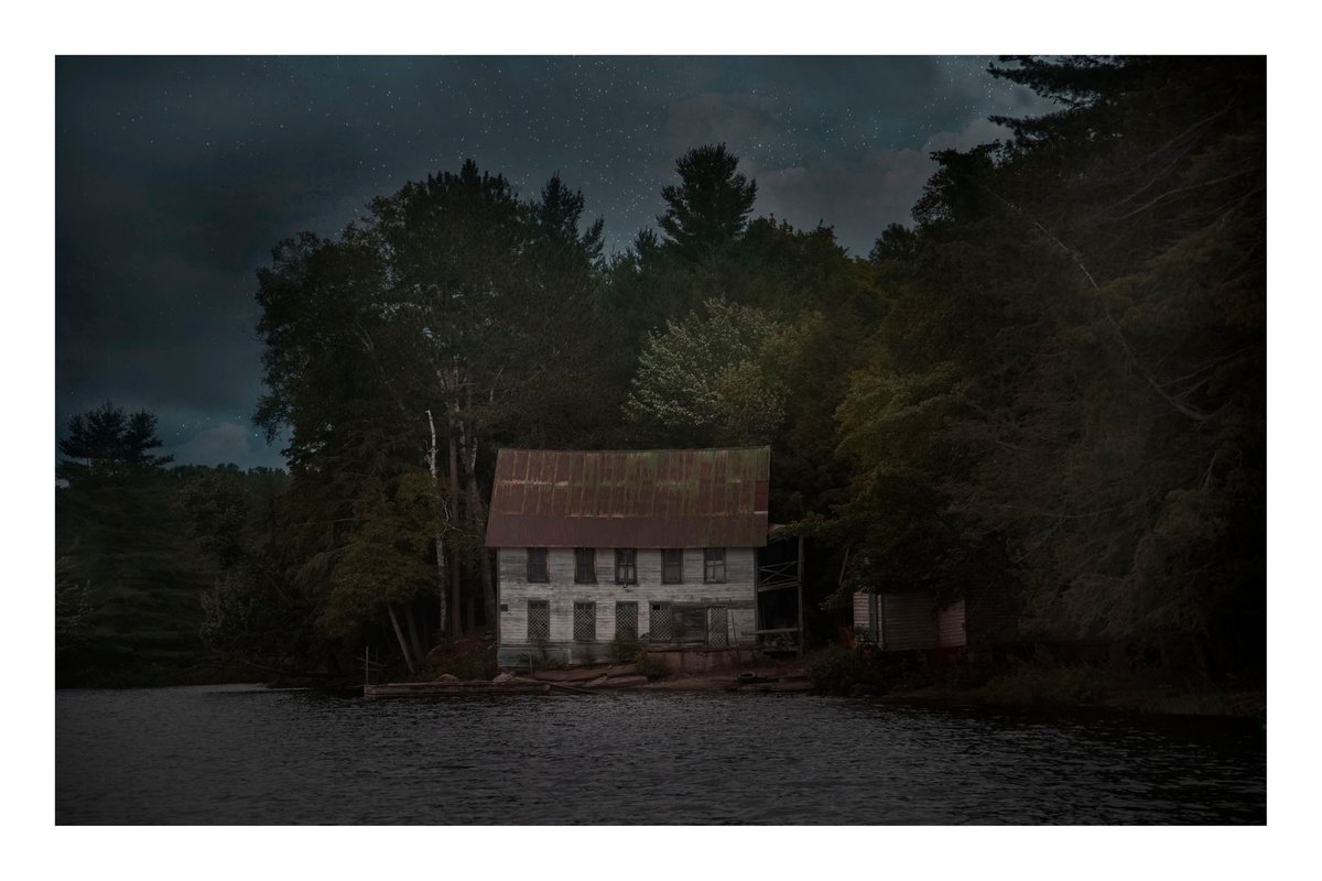 Abandoned House, Long Lake - 24 x 16 - Dusk Series by Brooke T Ryan