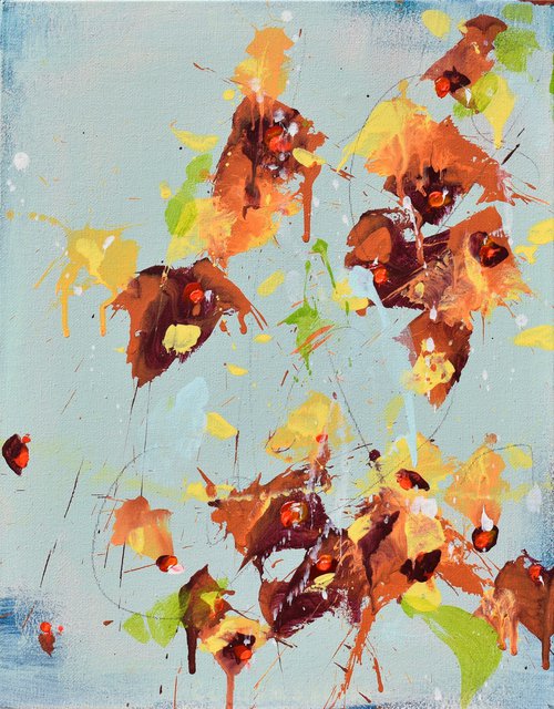 Wind Swept Sunflowers by Abstract Art by Cynthia Ligeros