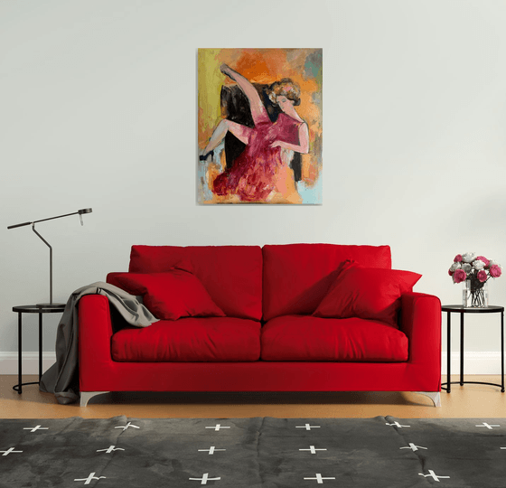 Woman sitting on the armchair
