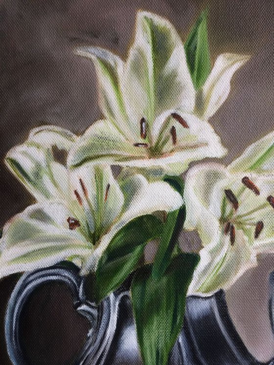 White Lilies in a jug