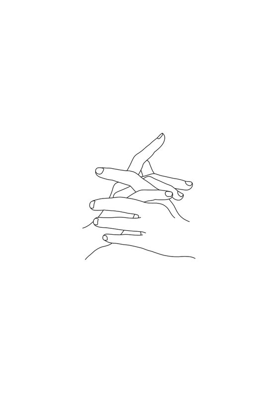 Hands illustration - Jade - Art print