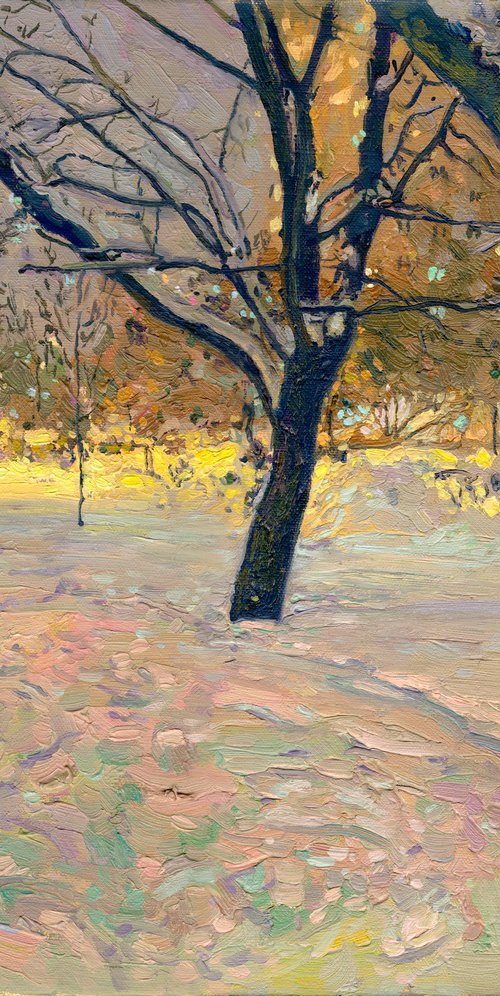 Winter Boulevard at night by Simon Kozhin