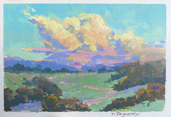 Sunset Clouds Over Valley Miniature