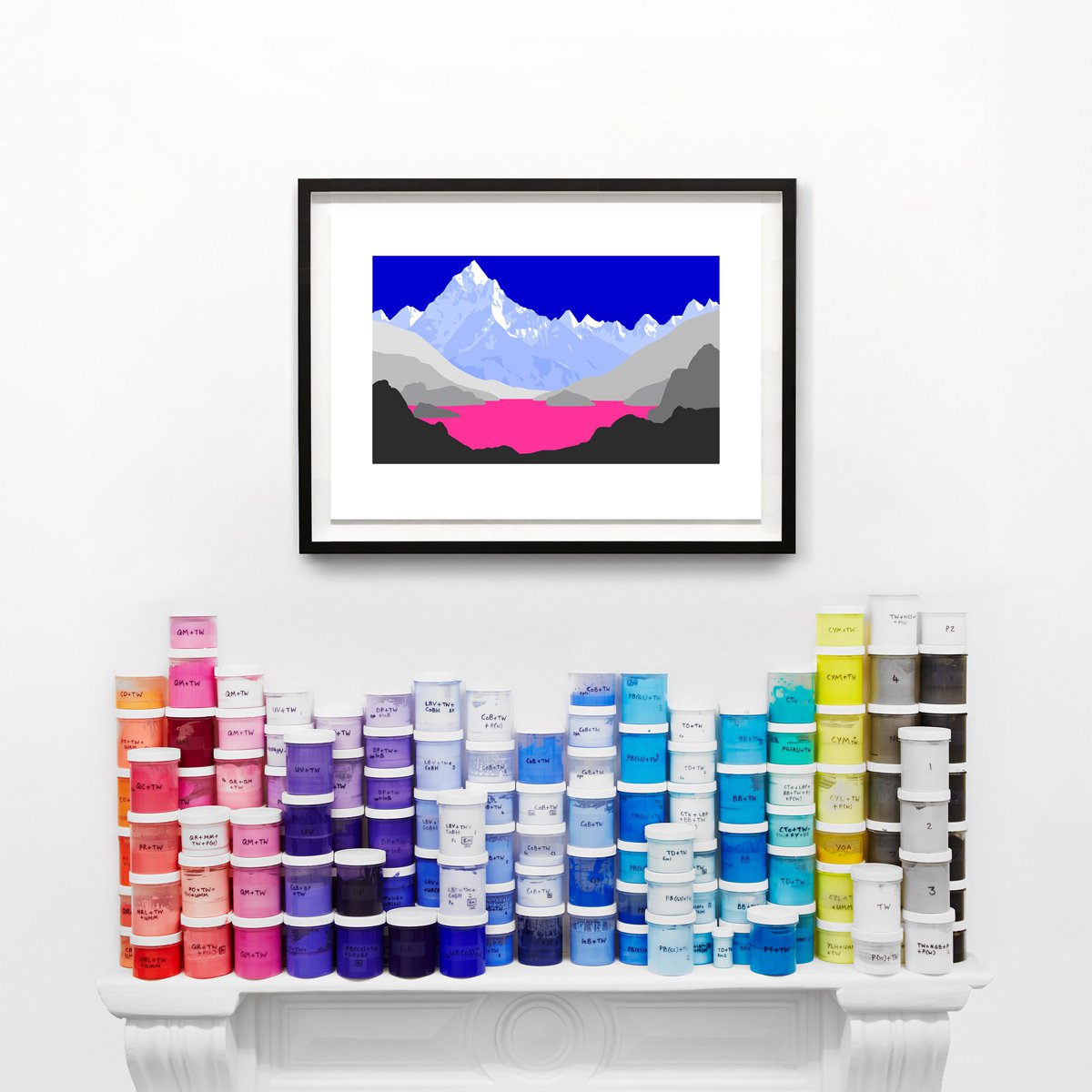 Geometric Abstract Print By David Wightman, 24 X 17, Beatrix, Original Artwork