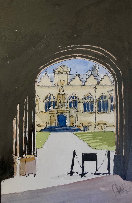 Sketch of Merton College Oxford