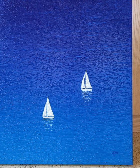 Blue ocean", n.27 - textured painting