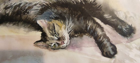 My lovely watercolor cat