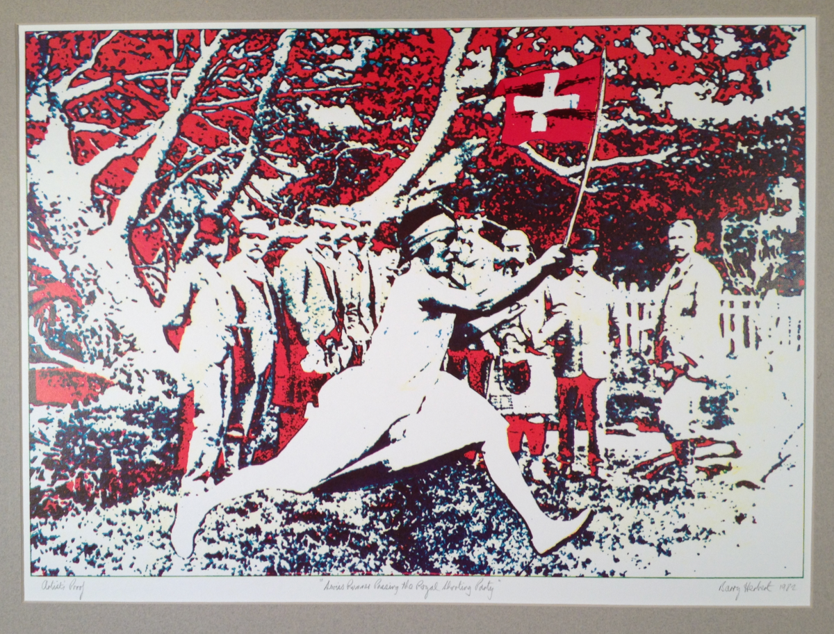 Swiss Runner passing the Royal Shooting Party by Barry Herbert