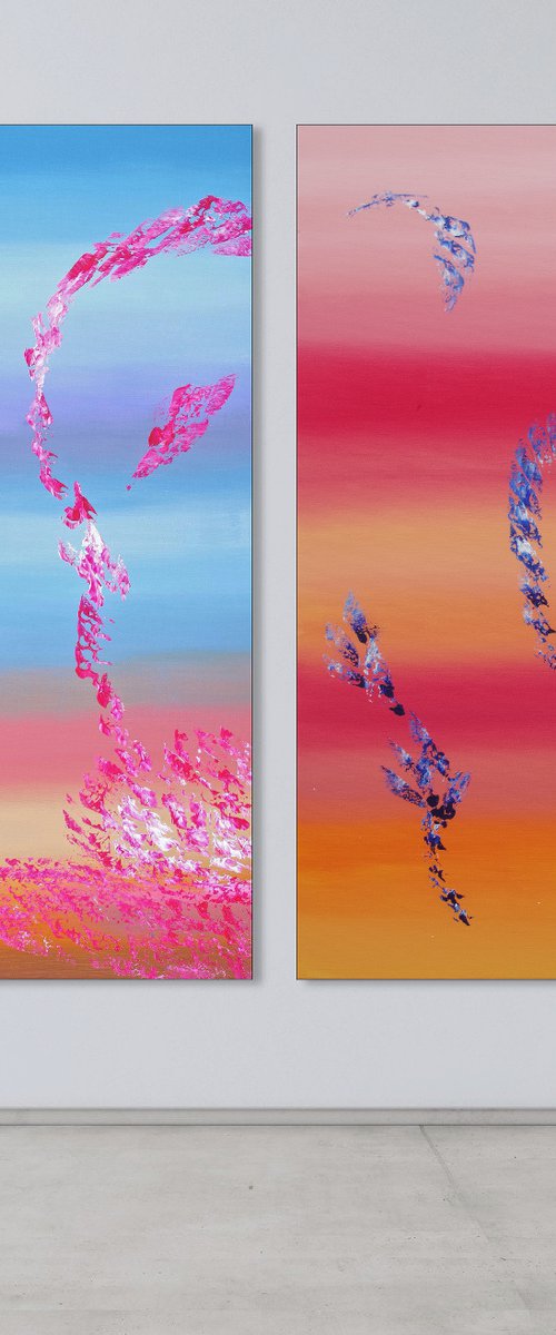 Spring coming, Full Series, Diptych, n° 2 Paintings by Davide De Palma