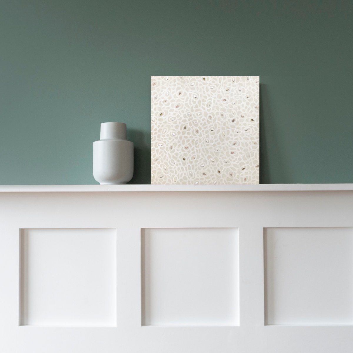 Organic Abstract Collage By Jennifer Bell, 12 X 12, Variegated No19, Original Artwork