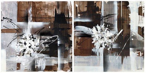 Structured Botanics diptych set