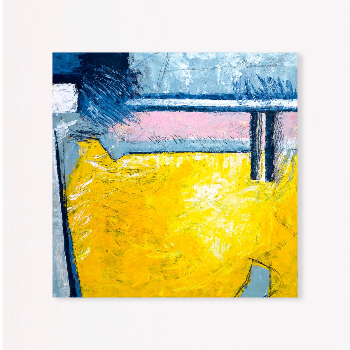 Abstract Acrylic Painting By Hyunah Kim, 36 X 36, Reinforce, Original Artwork