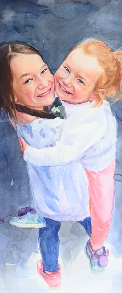 Two happy sisters by Teodor Stratulat