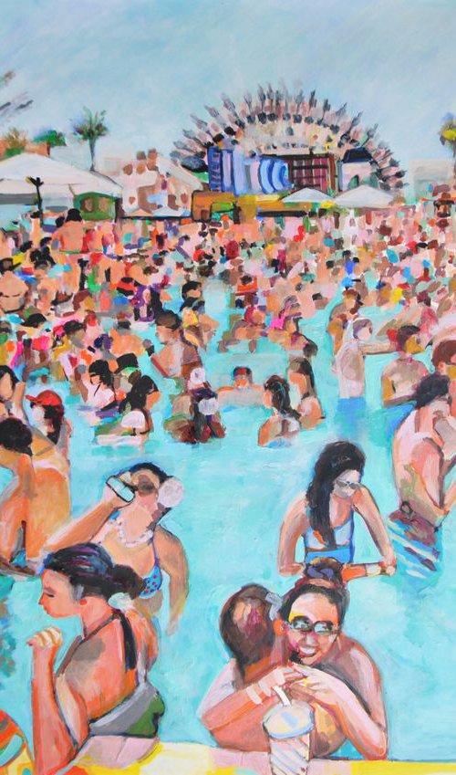 Pool party II / 101 X 72 cm by Alexandra Djokic