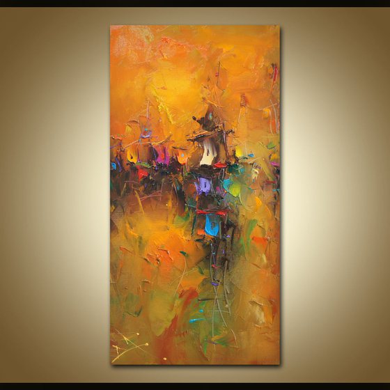 Colorful land,  Abstract oil Painting