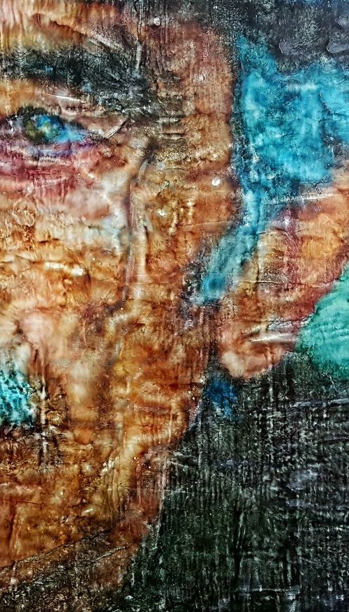 Book of History (n.300) - 57 x 40 x 2,50 cm - ready to hang - mix media painting on stretched canvas by Alessio Mazzarulli