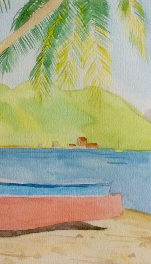 'Boats by the Palms' by Mark  James Murphy