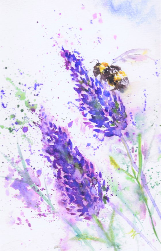Bee and Lavender