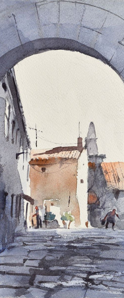 Old town entrance by Goran Žigolić Watercolors