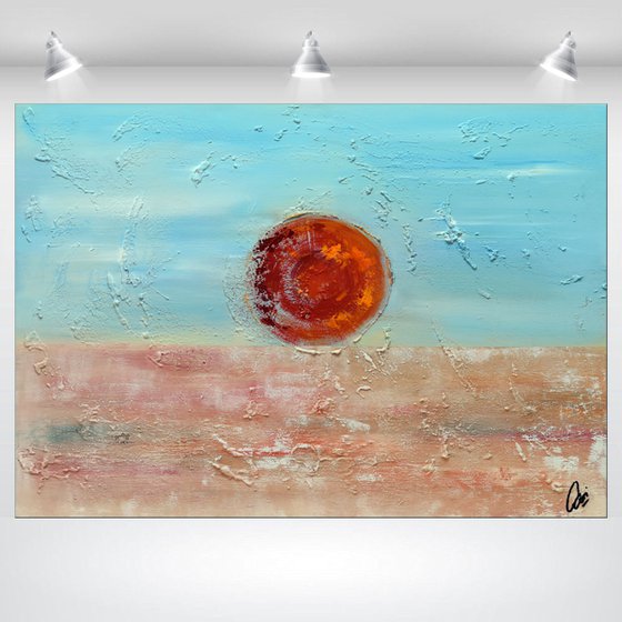 Red Sun - Abstract - Acrylic Painting - Canvas Art - Wall Art