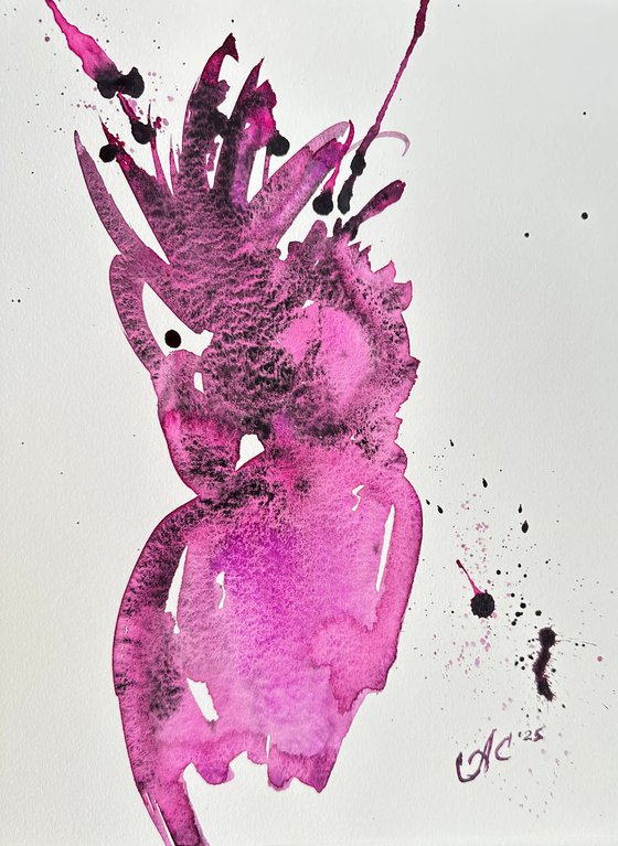 Pink Parrot and Chameleon