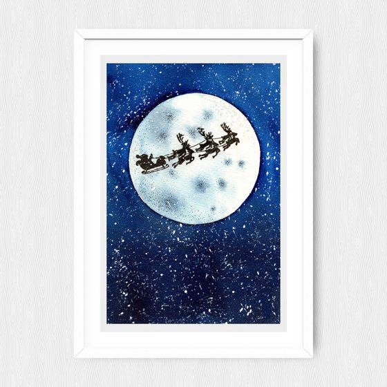 The Moon, Santa and deers