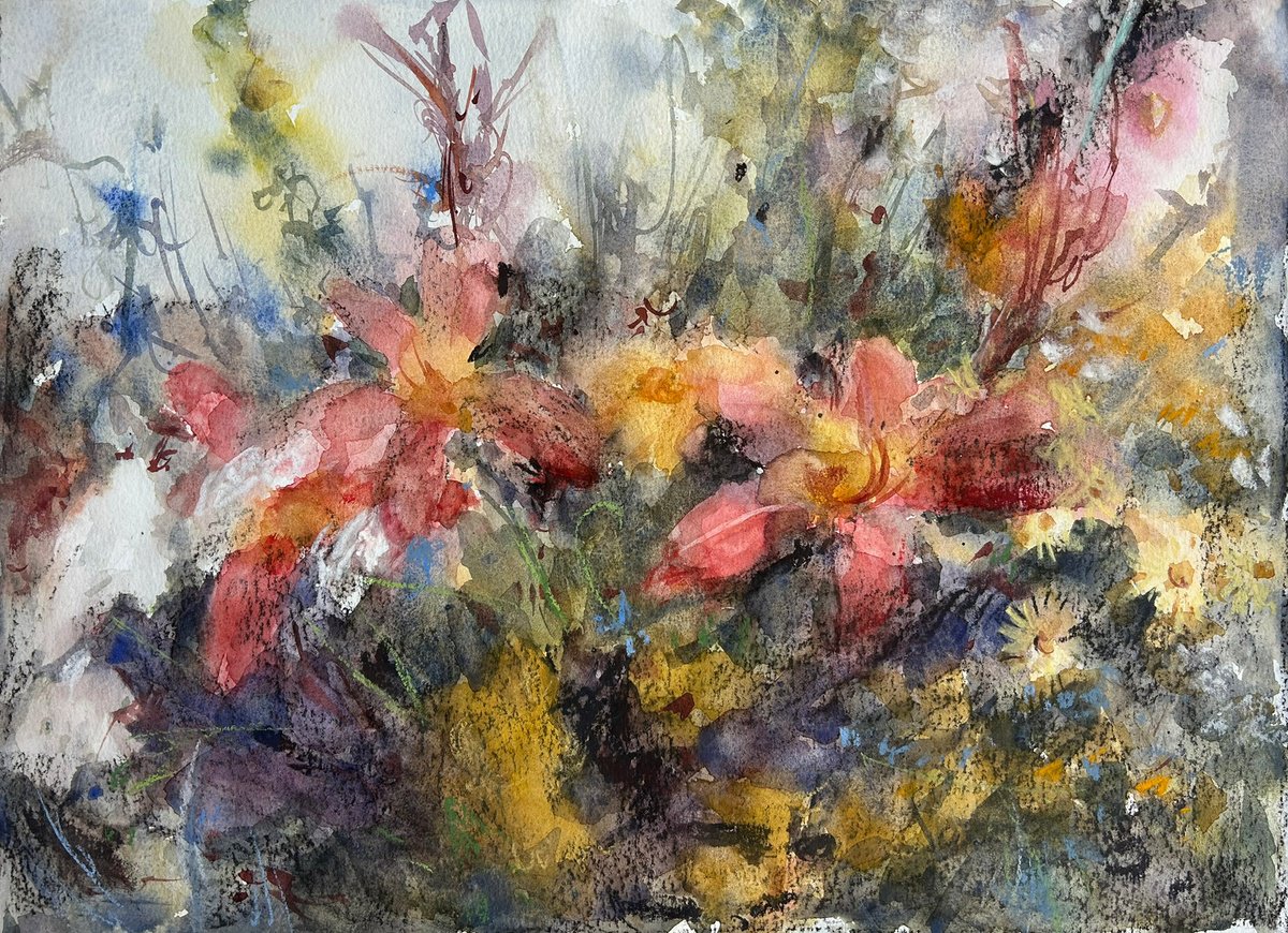 Impressionistic Watercolour , Memories Of My Garden By Liudmyla Chemodanova, 16 X 12, Artwork For Sale On Artfinder