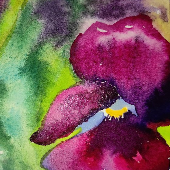 Violets - original watercolor, painting, artwork