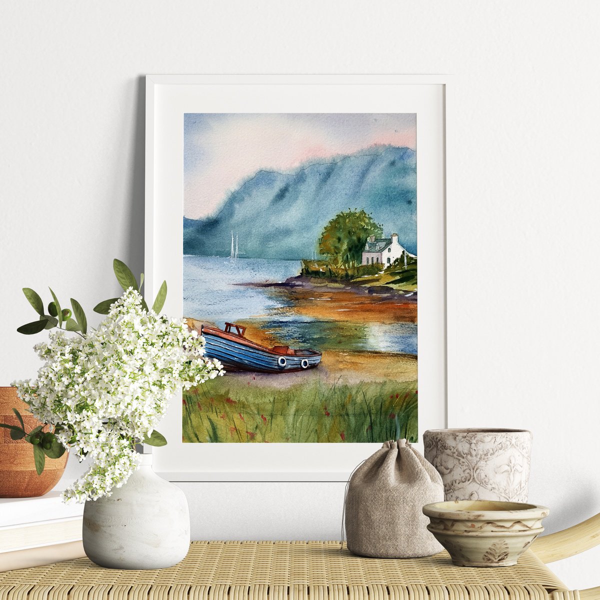 Photorealistic Landscape Watercolour By Tetiana Koda, 8 X 12", Plockton Village, Original Artwork