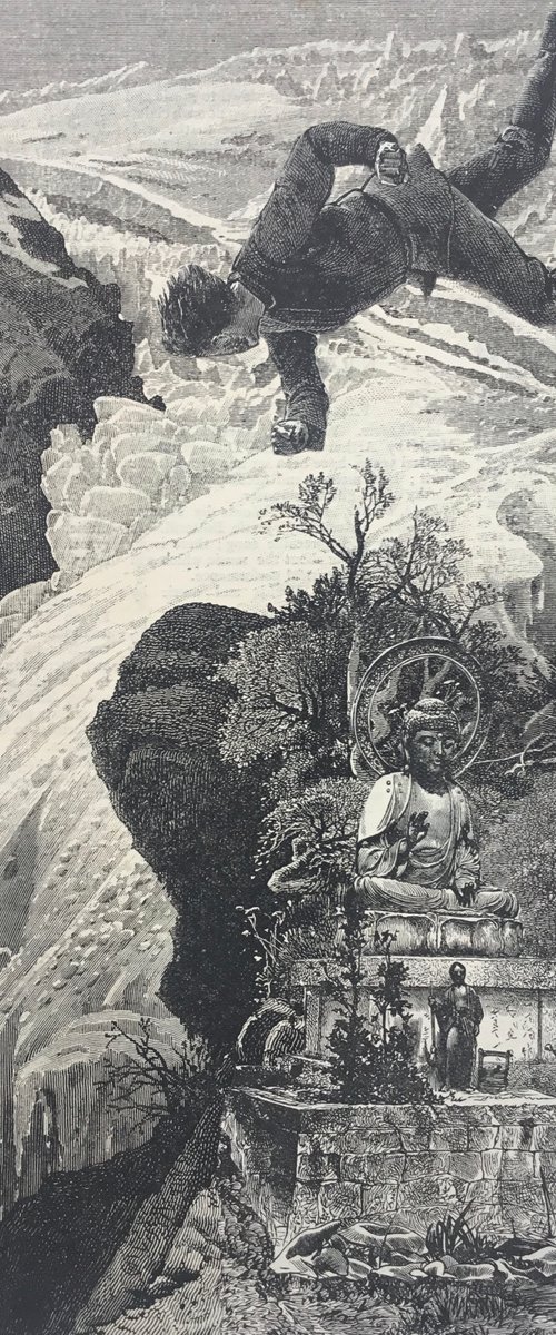 Buddha in the mountains by Tudor Evans