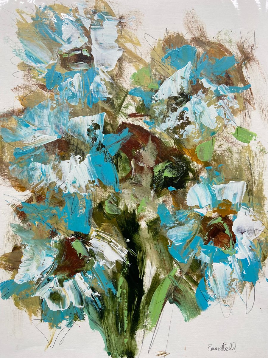 Wild Daisies acrylic on paper by Emma Bell