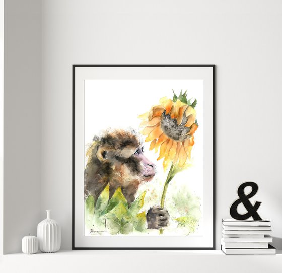 Monkey and Sunflower