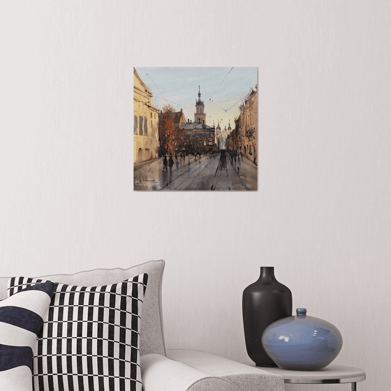 Romantic old city painting