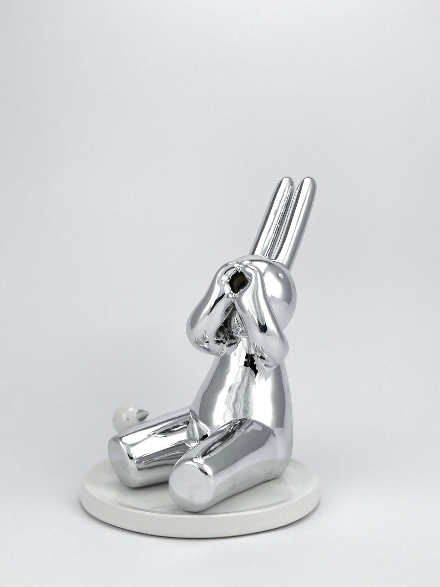 Urban And Pop Animal Sculpture By Mr Clement, 5 X 10", Breathe For All Iii - Silver, Original Artwork
