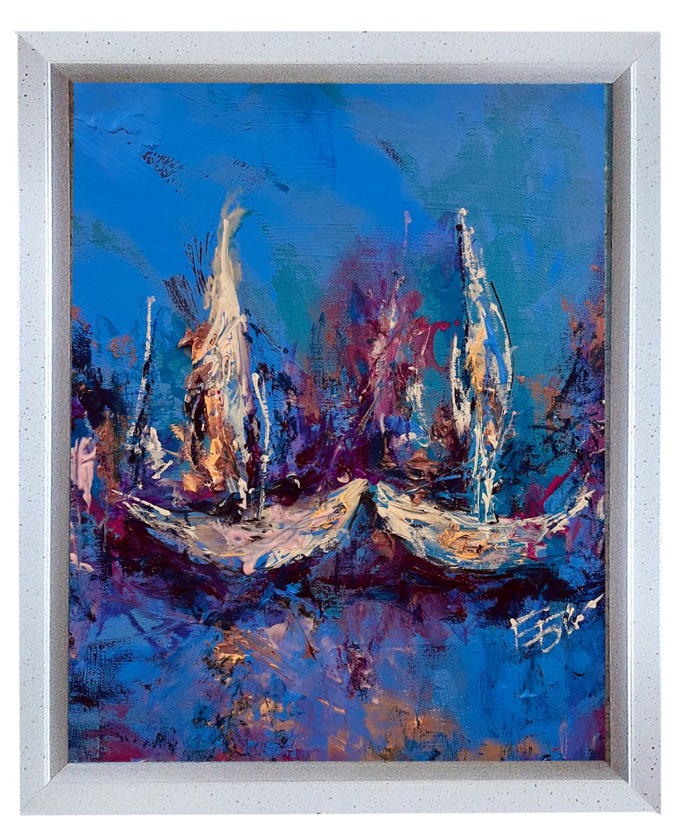 Impressionistic Landscape Oil Painting By Eleonora Bakalova, 15 X 19, Supplement, Original Artwork