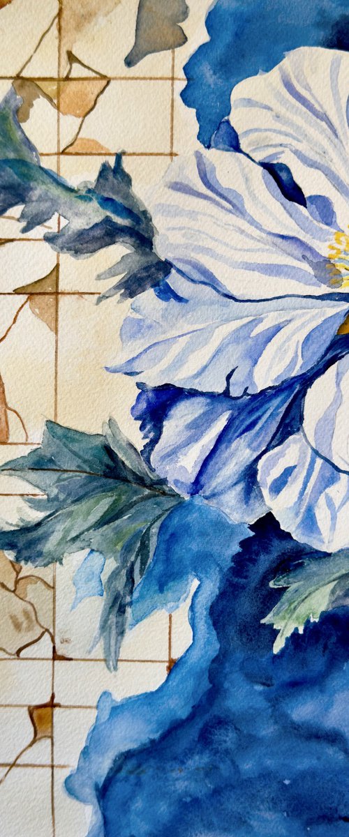 Blue-Purple Clematis by Irina Kurganskaya