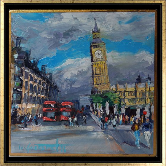 LONDON'S BIG BEN - Small Oil Painting on Panel