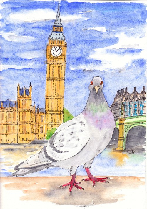 Pigeon Visiting London by MARJANSART