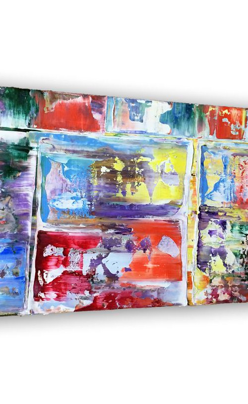 "Something In Nothing" -  Original PMS Oil Painting On Reclaimed Particle Board - 31.5 x 13.5 inches by Preston M. Smith (PMS)