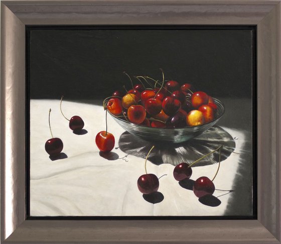 Cherries and Glass Bowl