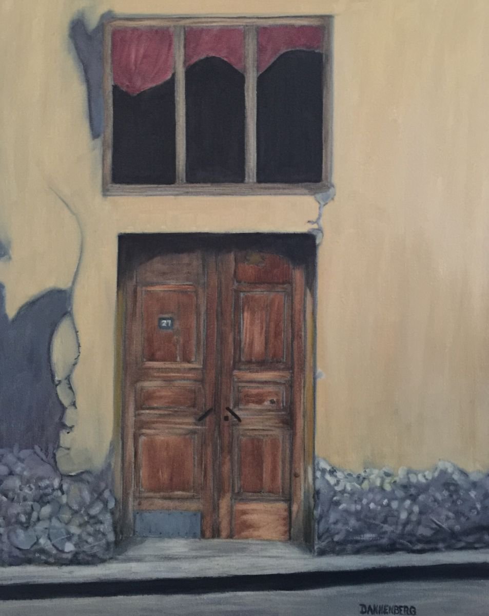 Impressionistic Cityscapes Oil Painting By Leslie Dannenberg, 16 X 20", The Yellow House, Original Artwork